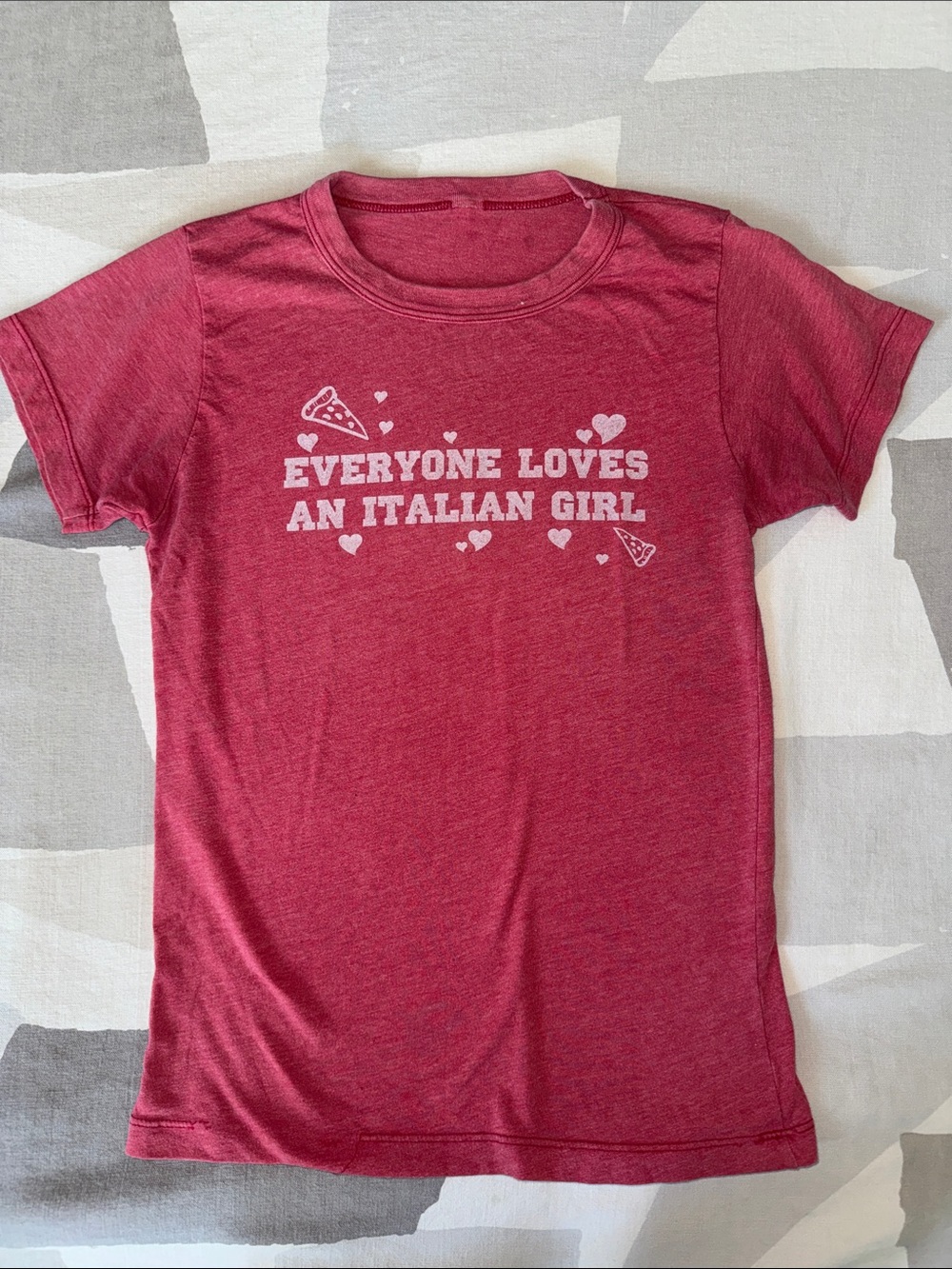 VINTAGE Everyone Loves an Italian Girl Women’s Short-Sleeve Tee - Red
